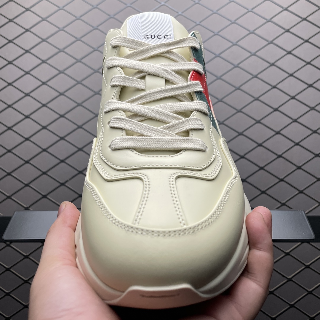 GUCCI Men's Rhyton sneaker in ivory leather（816179UPG009522）