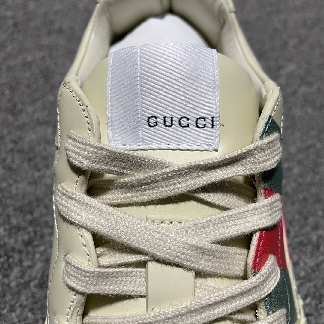 GUCCI Men's Rhyton sneaker in ivory leather（816179UPG009522）
