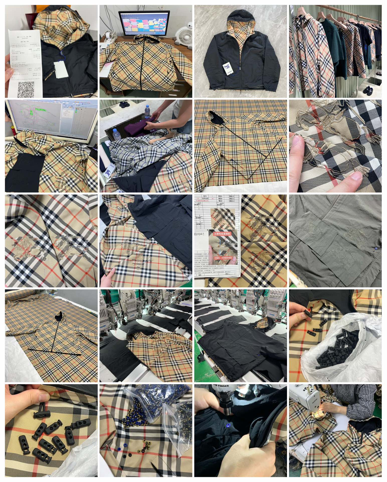 Burberry Reversible Check Trafford Jacket in Sand（80726621）