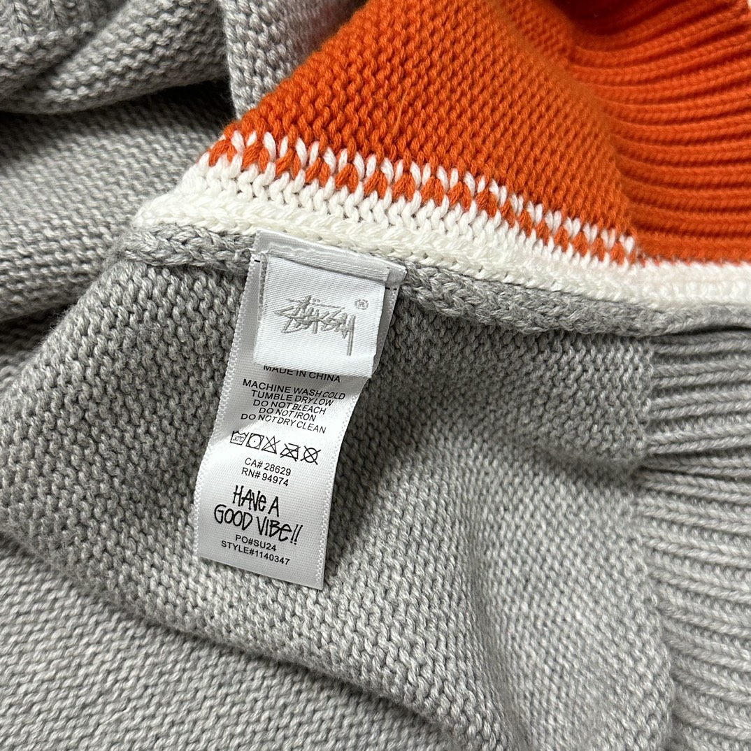 STUSSY CONTRAST STRIPE CREW  RELAXED FIT（117253）