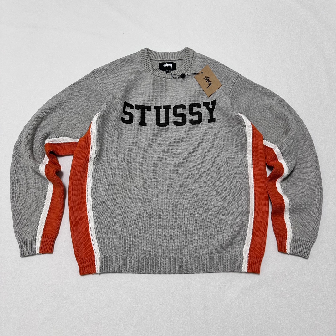 STUSSY CONTRAST STRIPE CREW RELAXED FIT(117253) STUSSY CONTRAST STRIPE CREW RELAXED FIT(117253)