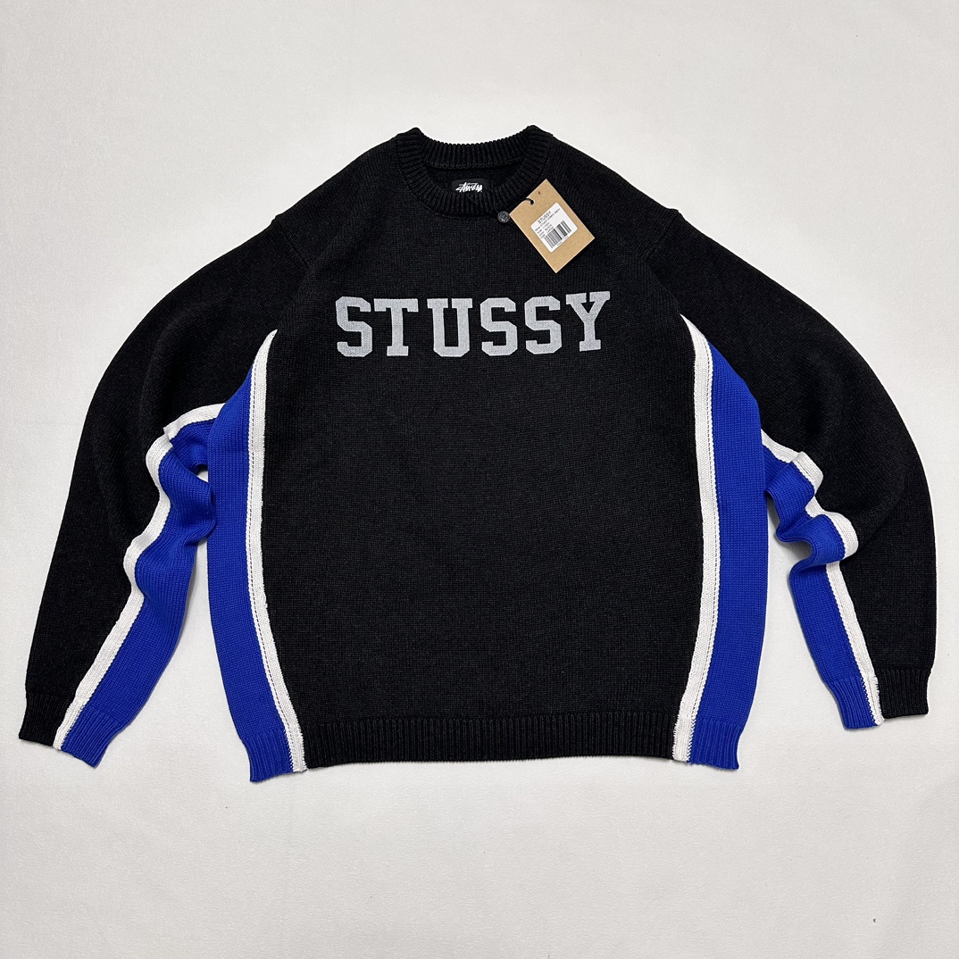 STUSSY CONTRAST STRIPE CREW RELAXED FIT(117253) STUSSY CONTRAST STRIPE CREW RELAXED FIT(117253)