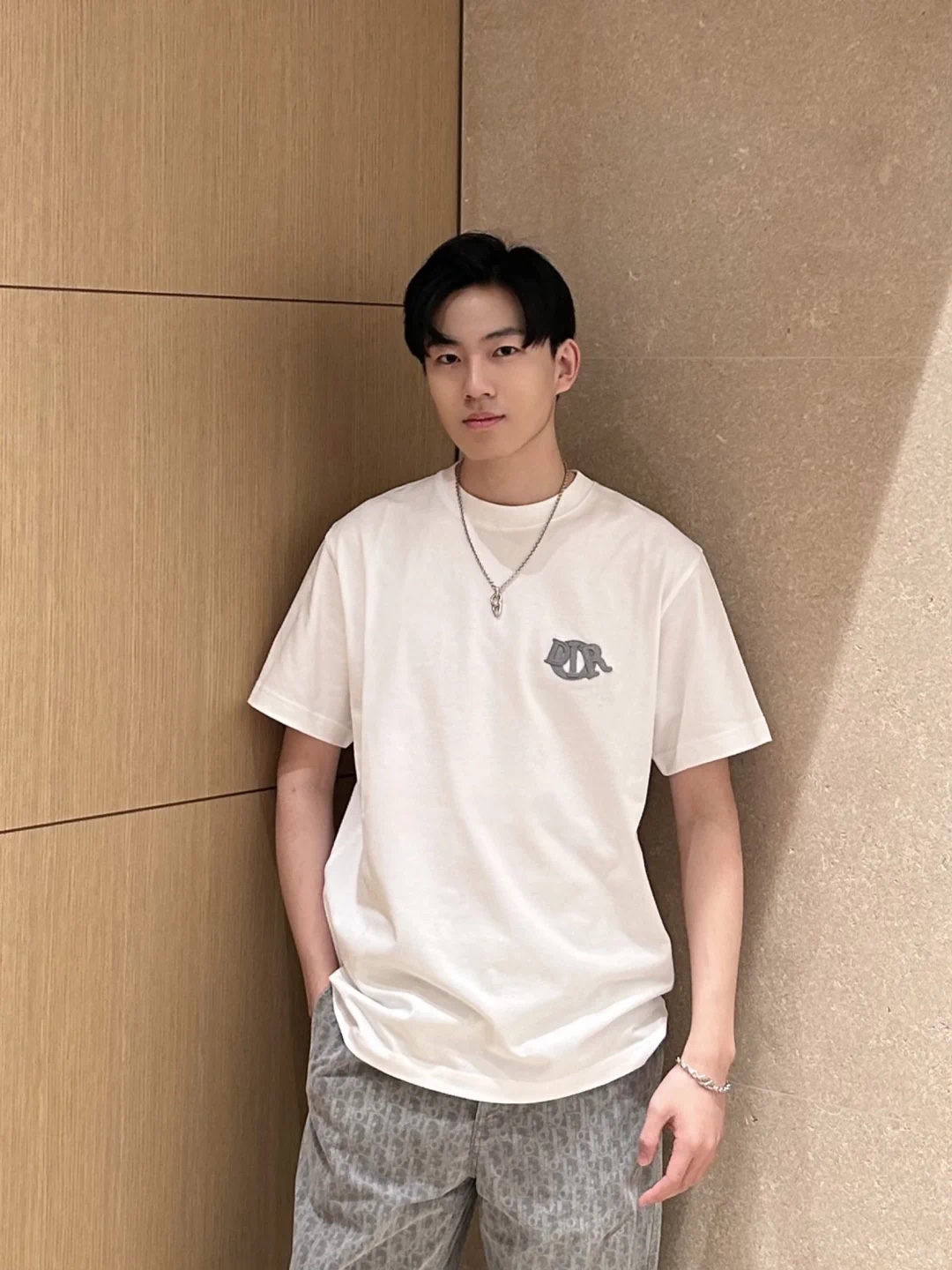 Dior Charm T-shirt (relaxed fit) Cotton jersey（513J696D0554_C088）