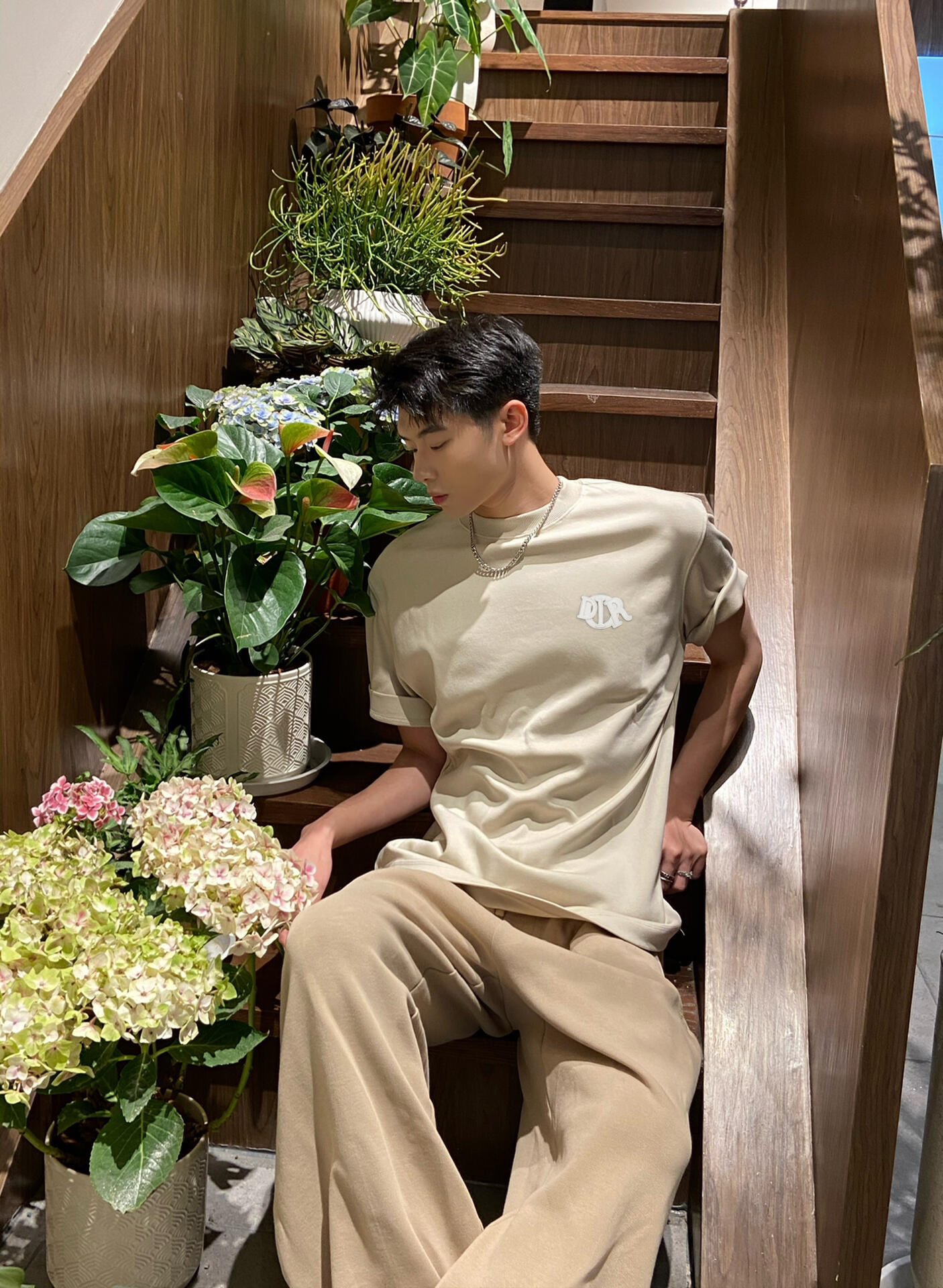 Dior Charm T-shirt (relaxed fit) Cotton jersey（513J696D0554_C088）