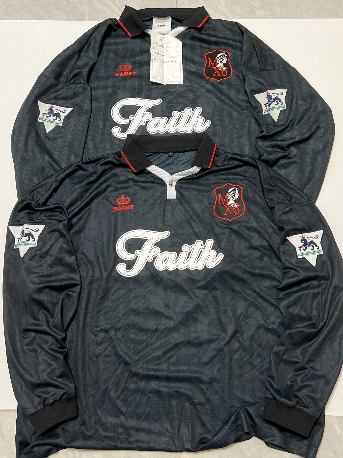 SAINT Mxxxxxx Soccer Shirt Faith "Black"   (SM-YS1-0000-020）