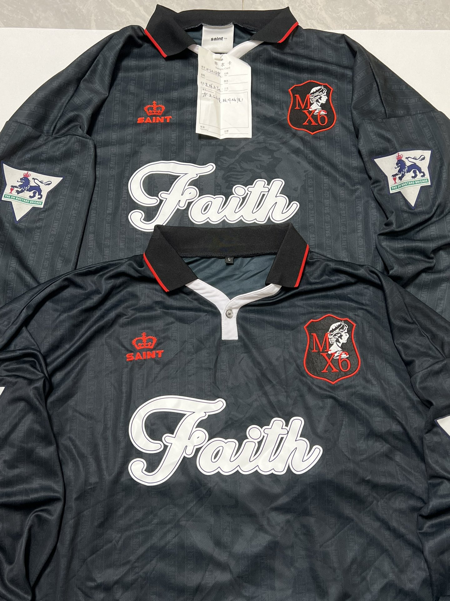 SAINT Mxxxxxx Soccer Shirt Faith "Black"   (SM-YS1-0000-020）
