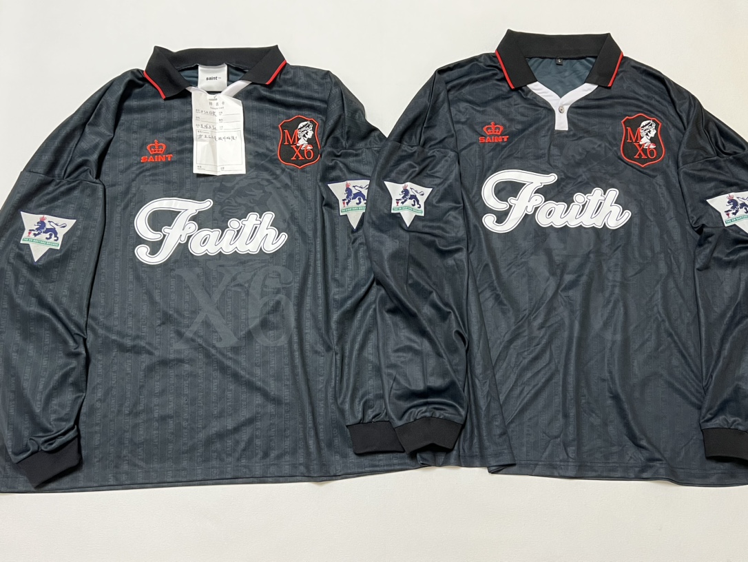 SAINT Mxxxxxx Soccer Shirt Faith "Black"   (SM-YS1-0000-020）