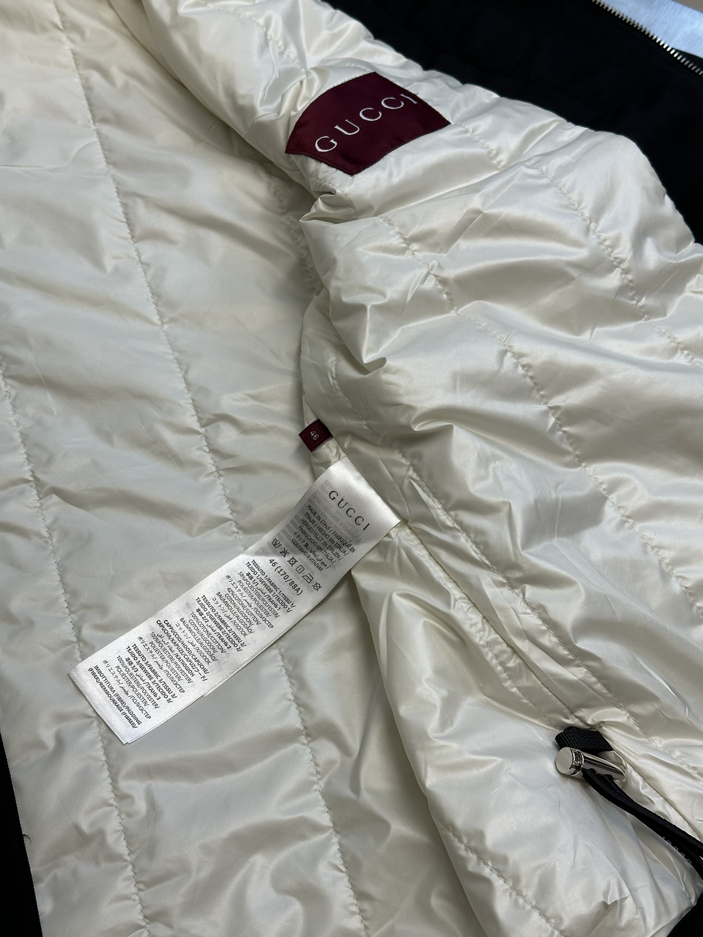 GUCCI Technical Cotton Canvas Hooded Jacket "Black/White"（787197-ZARAK-1043）