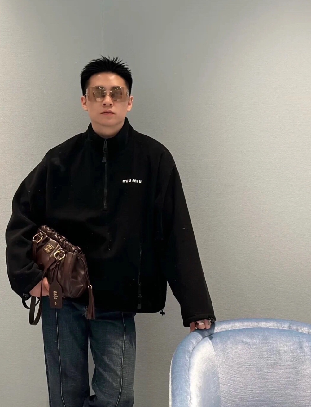 Miu Miu Logo sweat jacket（MJL043-15V3-F0002-S-OOO）