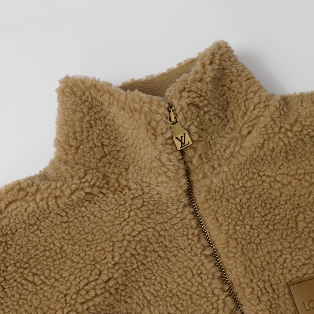 Louis Vuitton  Leather patch fleece blouson（1AGLXO）