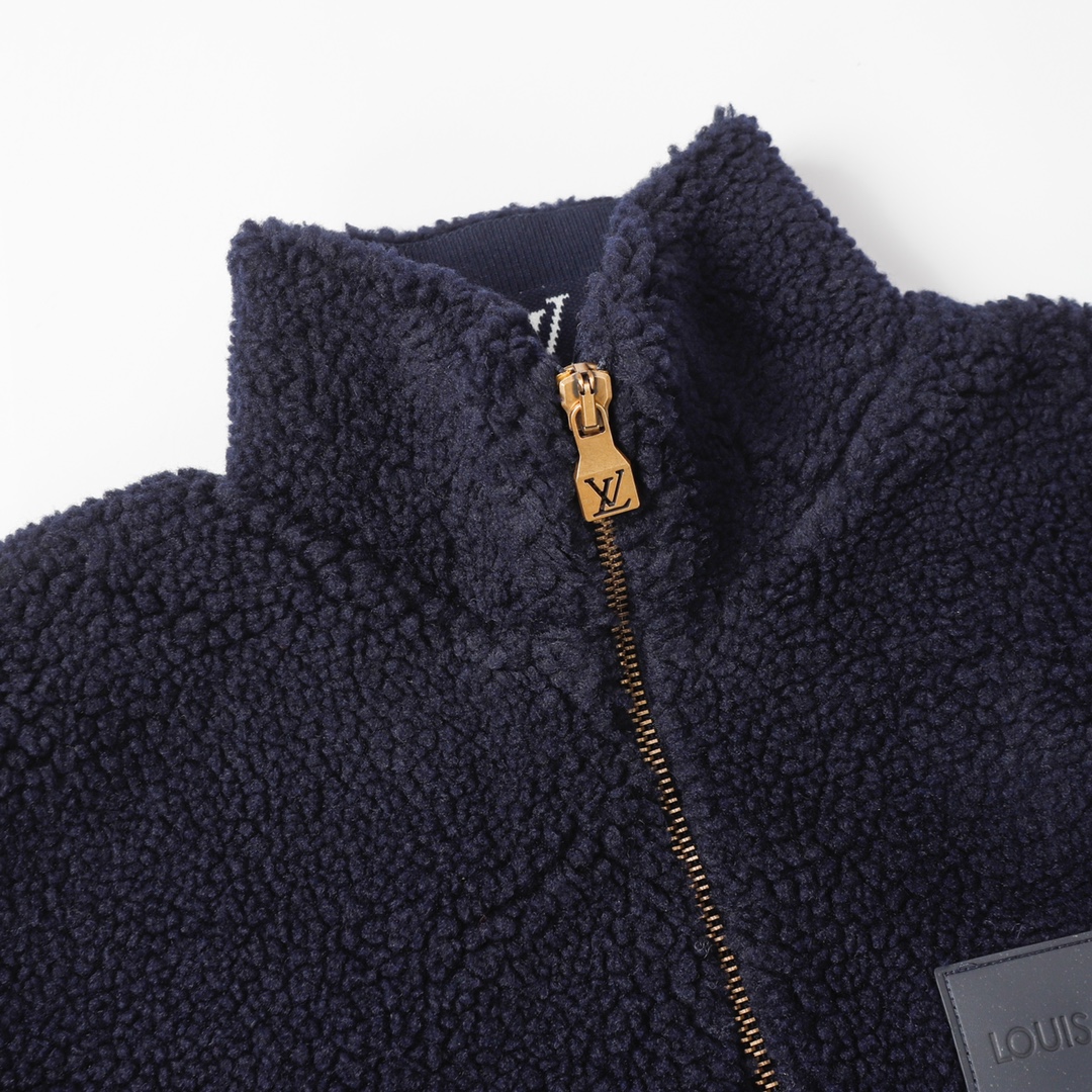 Louis Vuitton  Leather patch fleece blouson（1AGLXO）