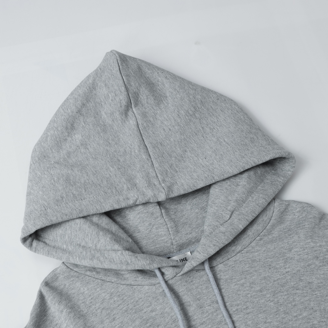 CELINE Triomphe hoodie in cotton and cashmere (2Y377450I-09ME）