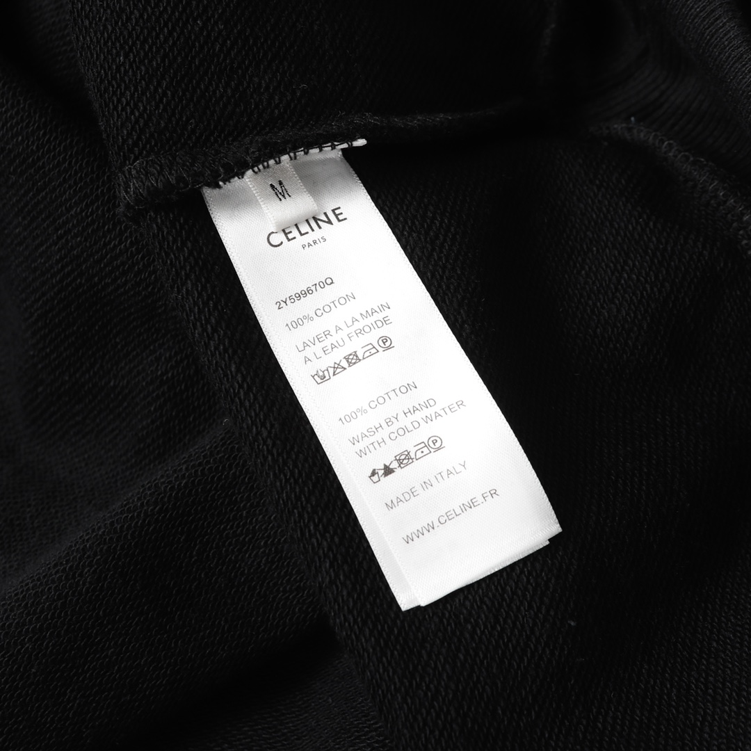 CELINE Triomphe hoodie in cotton and cashmere (2Y377450I-09ME）