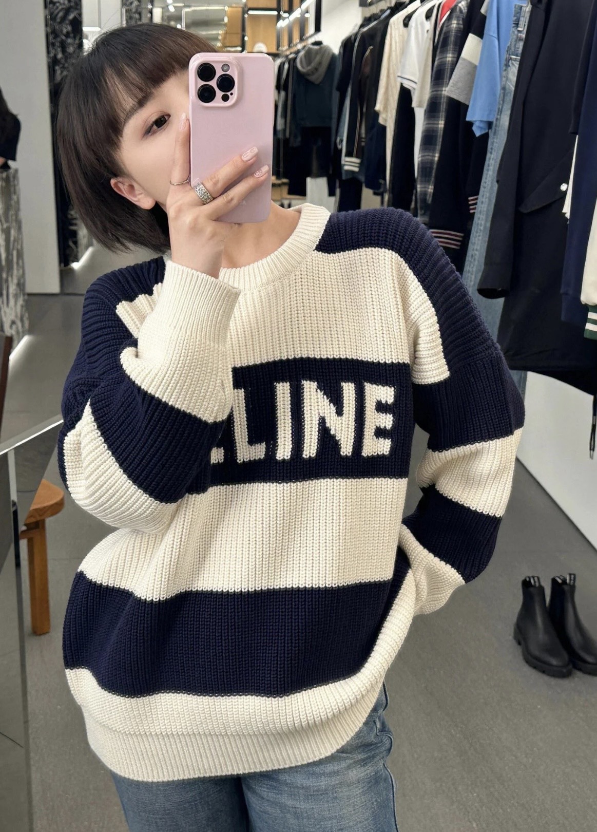 Celine Oversized Crew Neck Sweater in Cotton(2ADCW481Y-01YV）