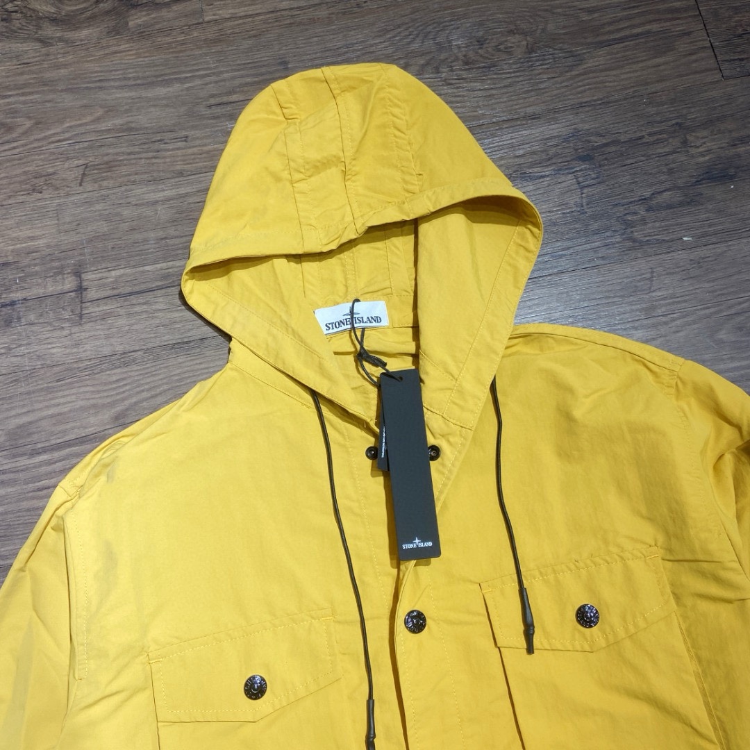 Stone Island Garment Dyed Hooded Button Overshirt（721512408-V0058）