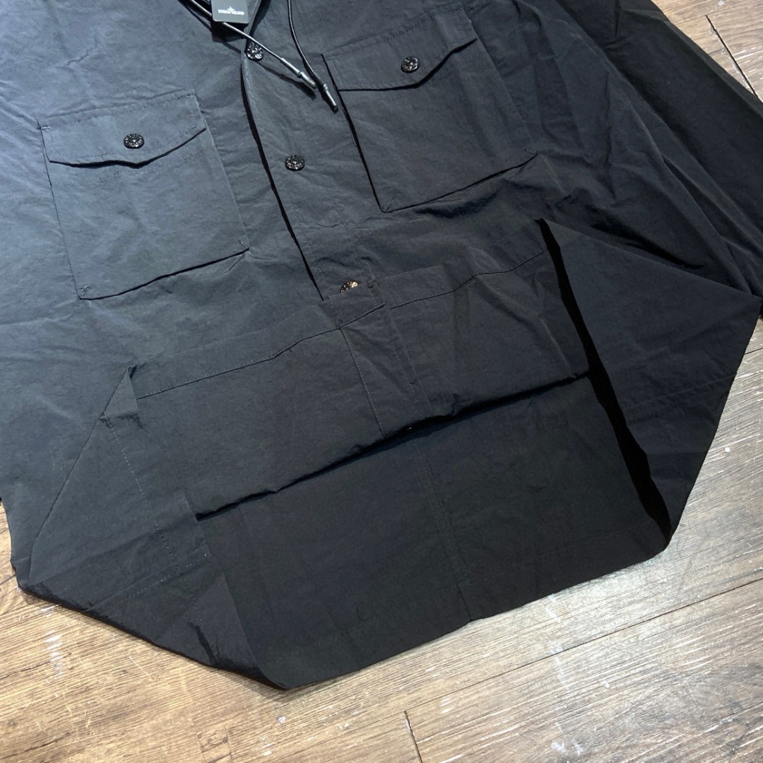 Stone Island Garment Dyed Hooded Button Overshirt（721512408-V0058）