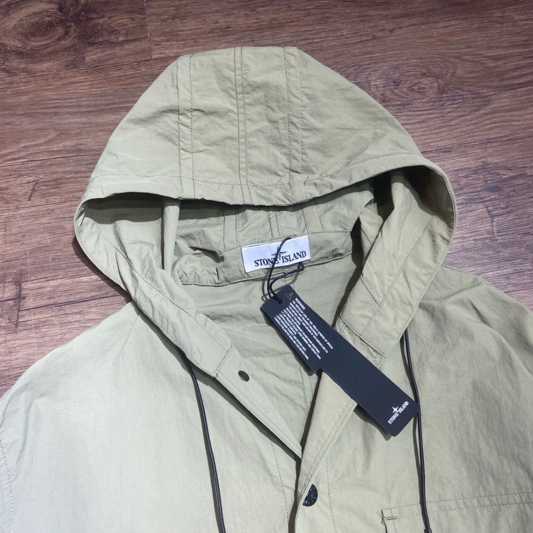 Stone Island Garment Dyed Hooded Button Overshirt（721512408-V0058）