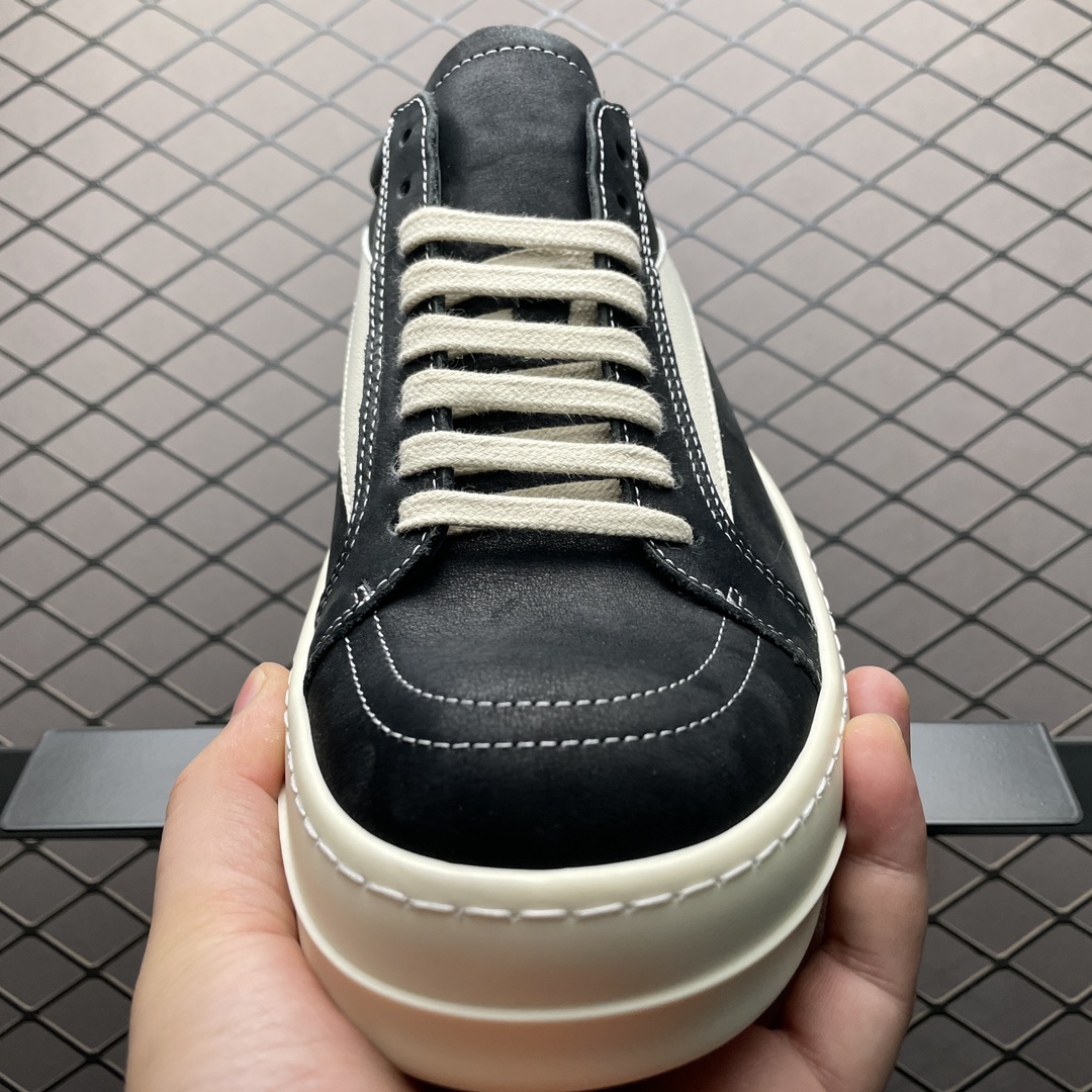 Rick Owens lace-up leather sneakers (RU01D3897LBKLCO-911)