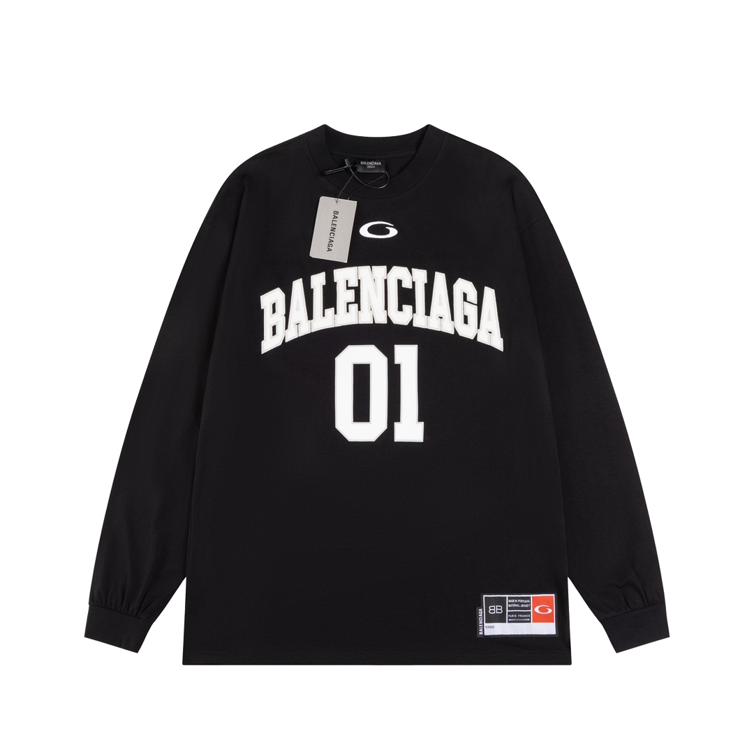 BALENCIAGA  Men's Basketball Series - Long Sleeve T-Shirt, Large Fit (796917TRVW99016）