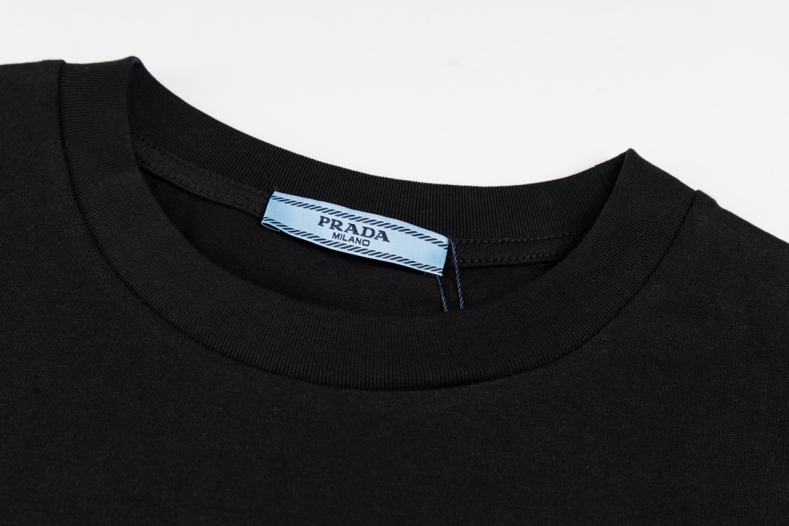 Prada Jersey T-Shirt With Enameled Metal Triangle Logo White (3515B-10UP-F0009-S-231）