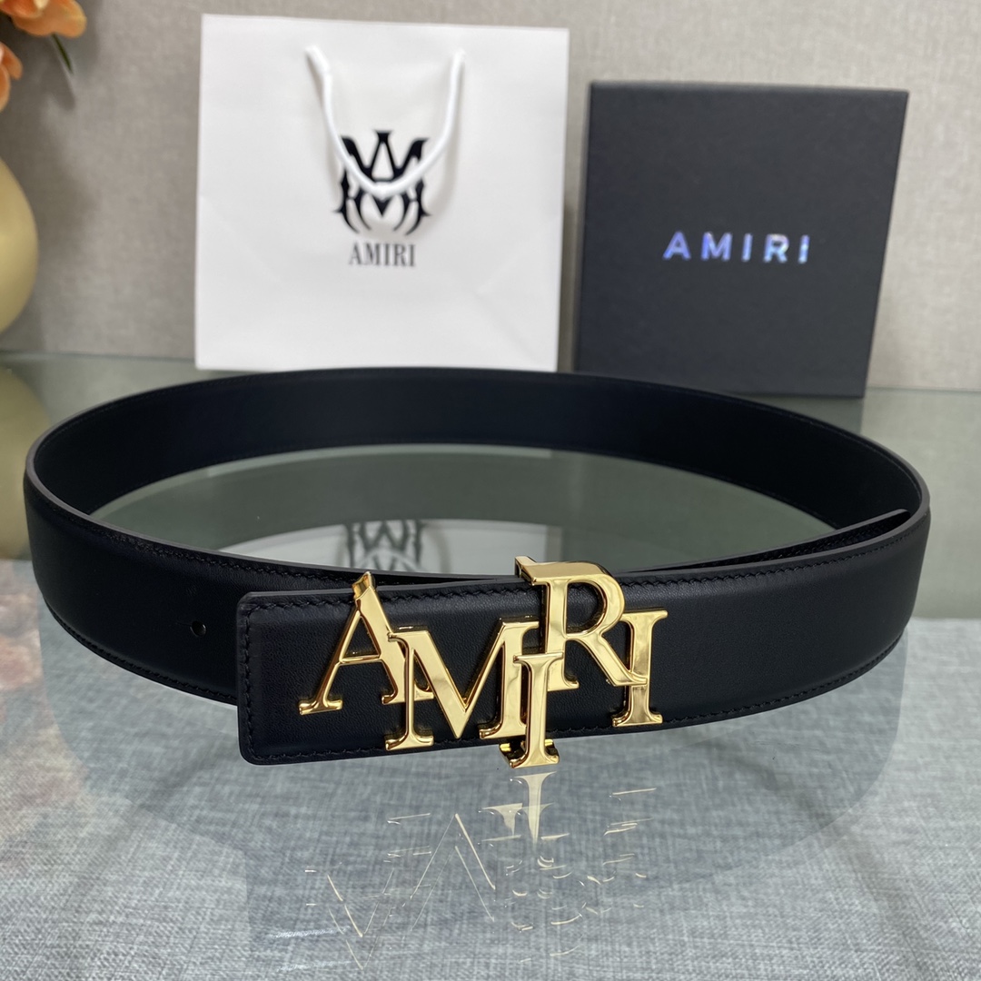 Amiri Staggered Belt 'Black/Nickel'（PS24MAL005 054）