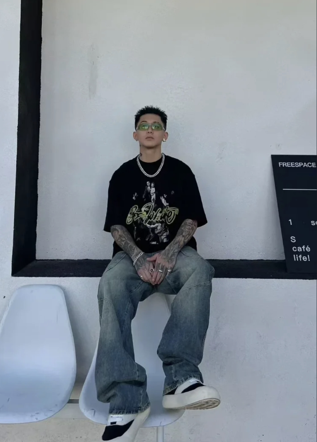 Off-White Script Mary Skate Tee 'Black' (OMAA120F24JER0081084）