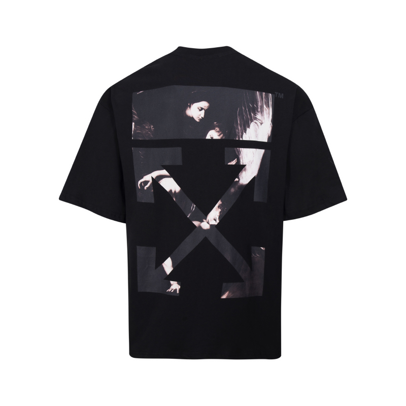 Off-White Caravaggio Arrow T-Shirt 'Black'  (OMAA038S201850041088）