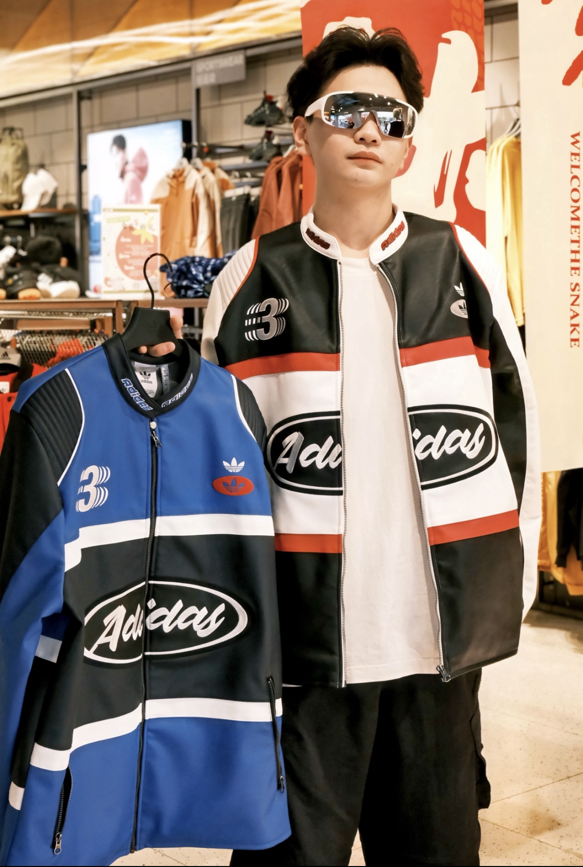 Adidas RACING V-DAY PLEATHER JACKET（JM8032）