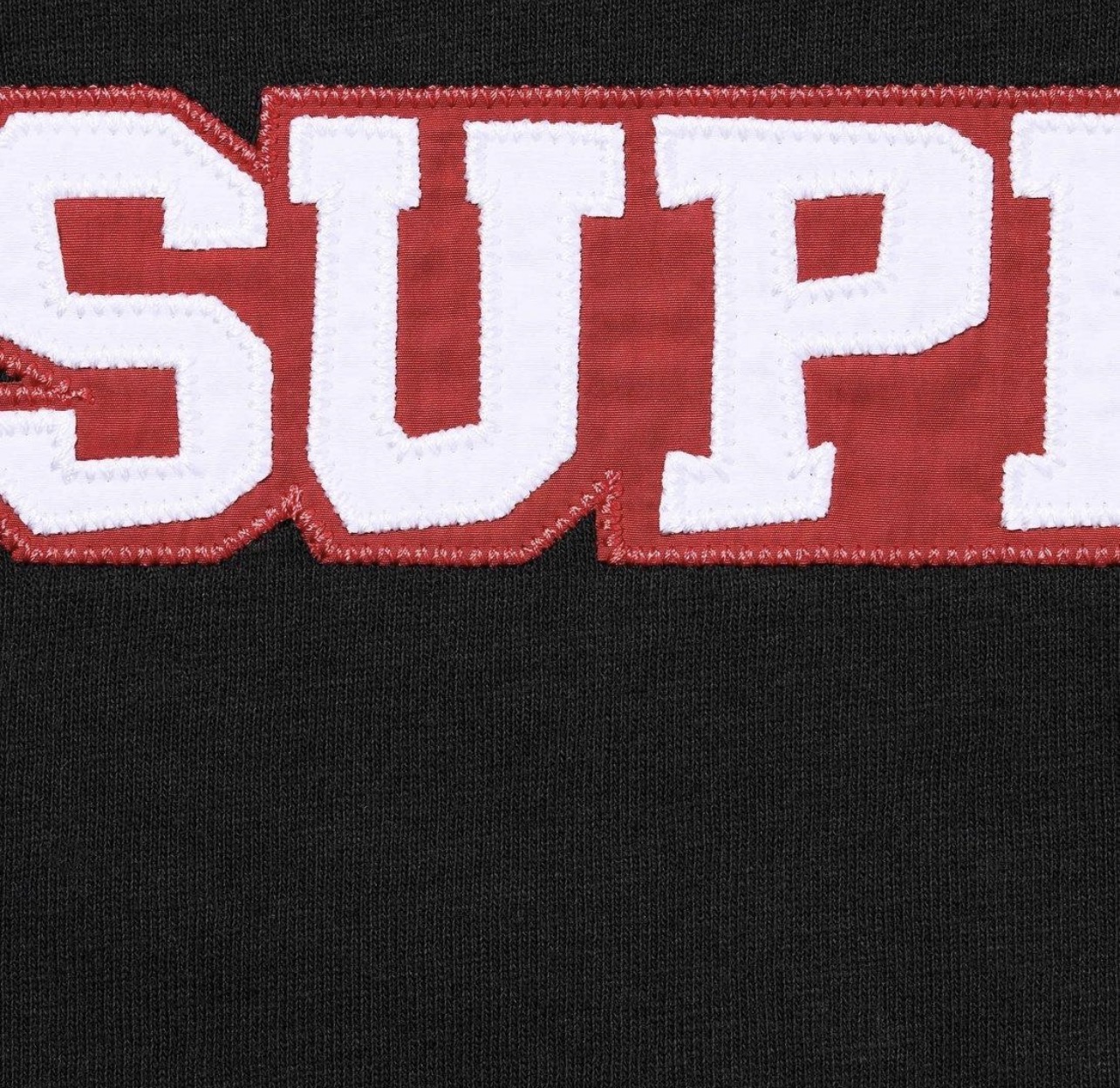 Supreme Satin Applique S/S Top "Black"（SUP-SS25-WEEK1-022）