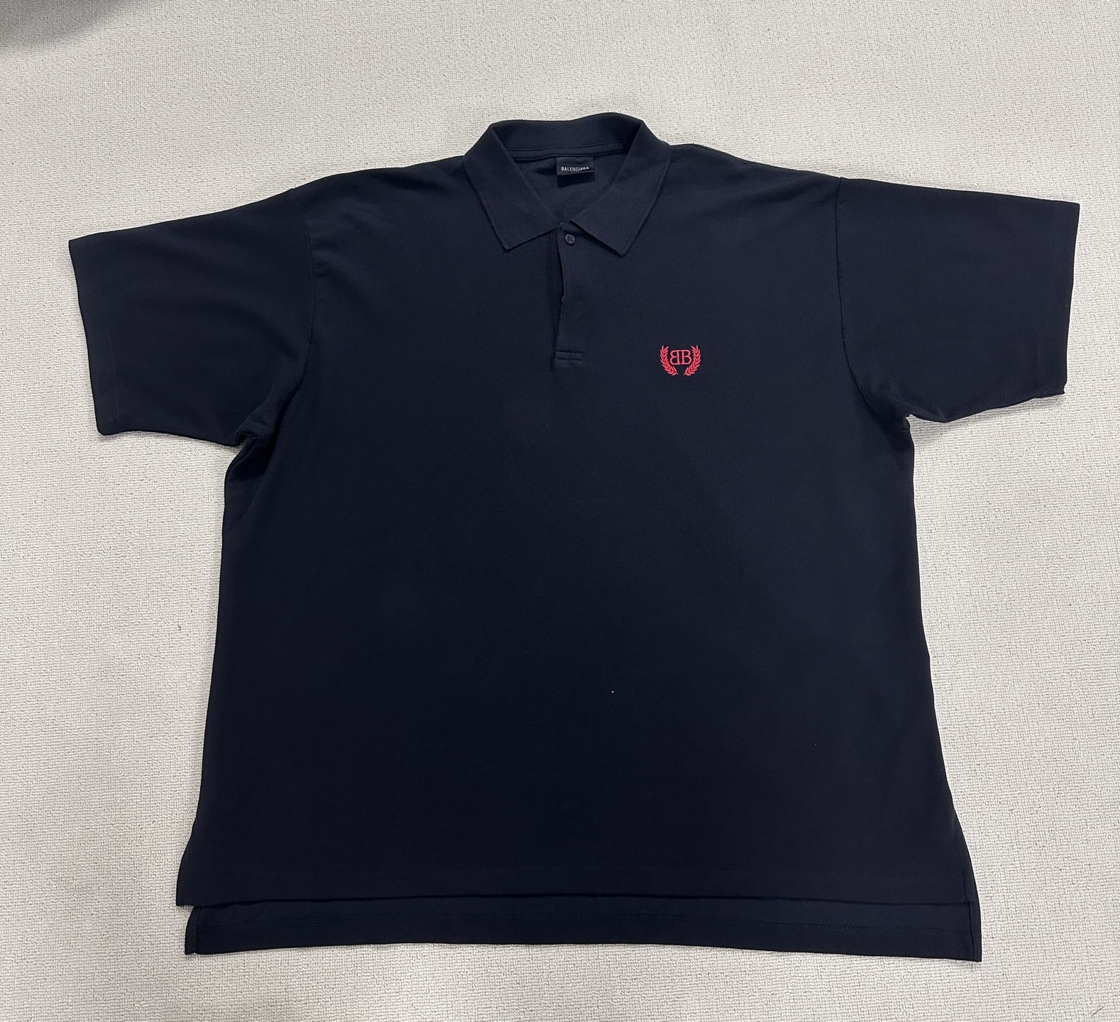 BALENCIAGA Men's Laurel Classic Short Sleeve Regular Polo "Faded Black"（828531TSVC71041）