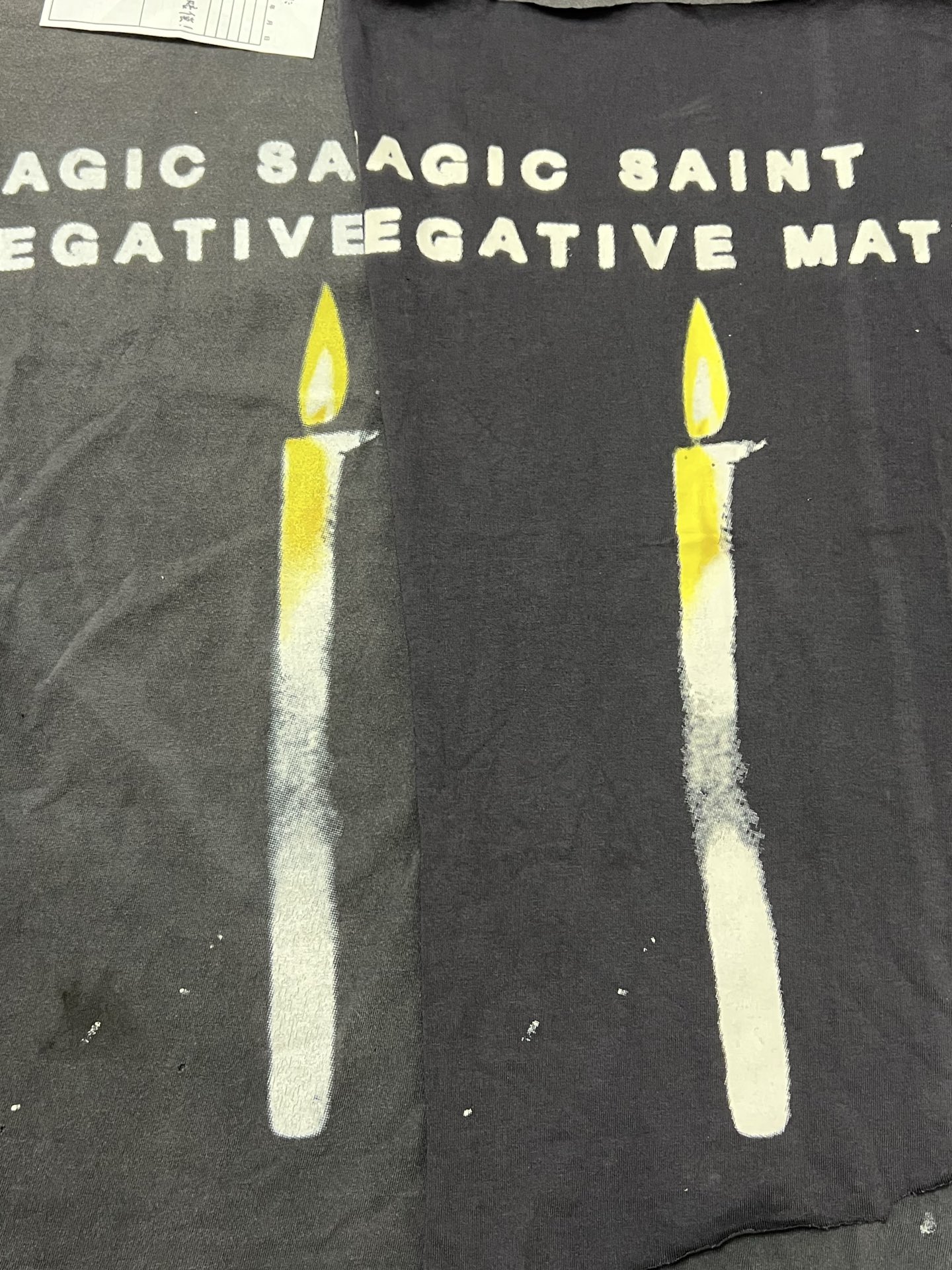 SAINT Mxxxxxx TEE/CANDLE / BLACK (SM25S-HR8-031-BK）