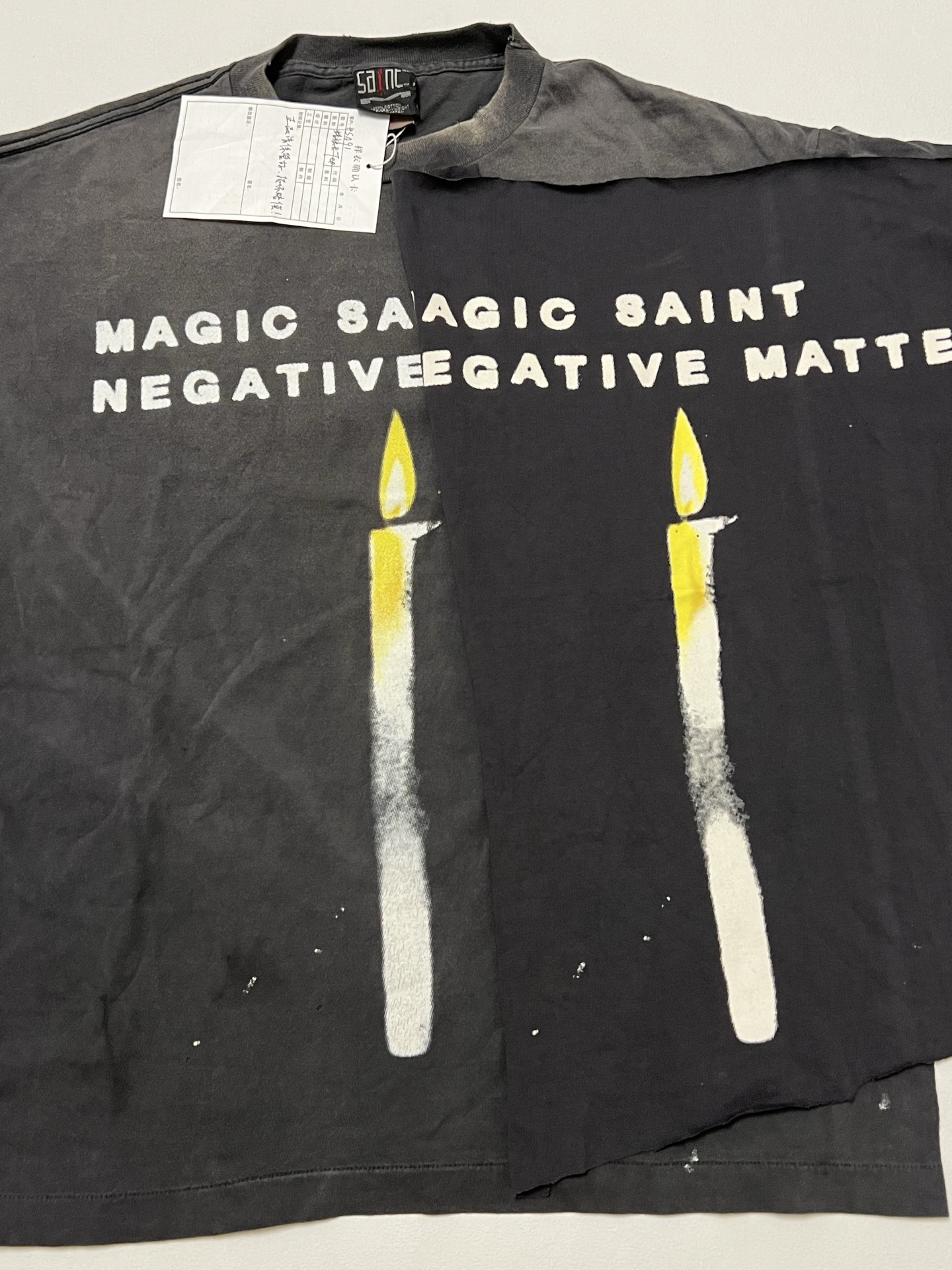 SAINT Mxxxxxx TEE/CANDLE / BLACK (SM25S-HR8-031-BK）