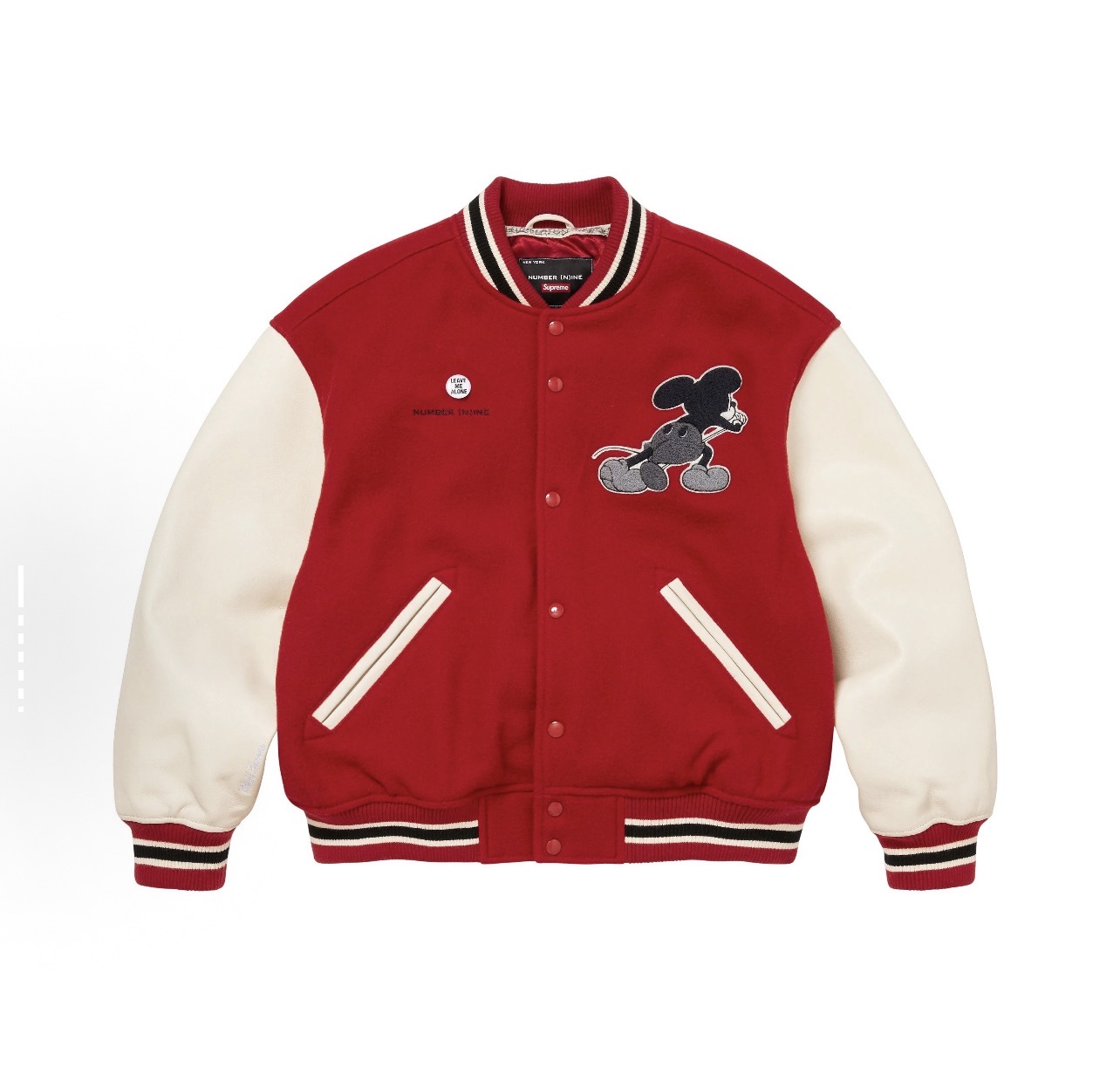 Supreme x Number (N)ine x Mickey Mouse Varsity Jacket（SUP-FW25-233）