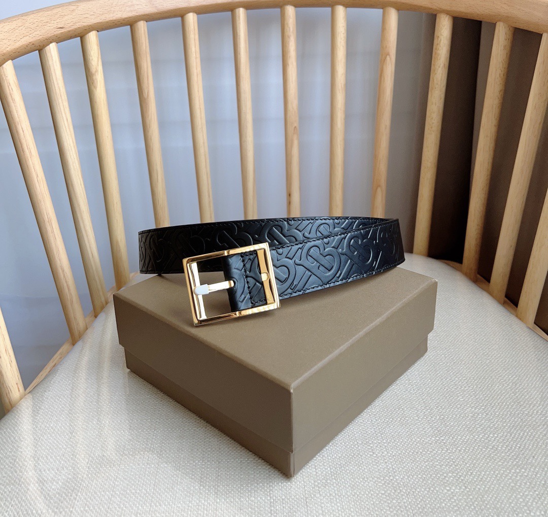 Burberry reversible logo embossed leather belt（80493901）