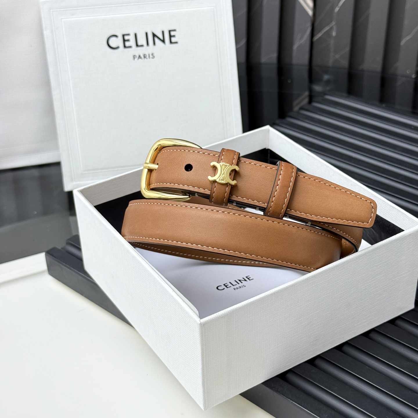 CELINE MEDIUM 25MM VIVIENNE BELT（45BNN3A0138NO）