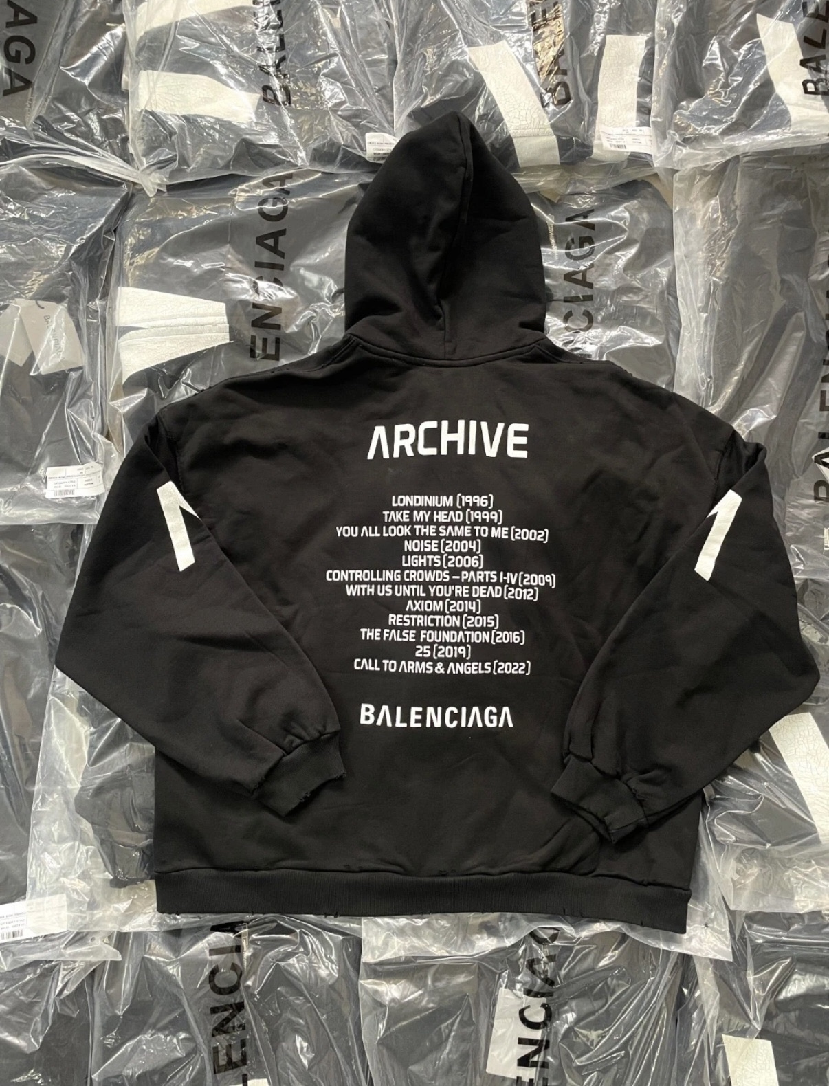 Balenciaga Music Archive Series Connected Zip Up Medium Fit Hoodie （744457TQVA61561）