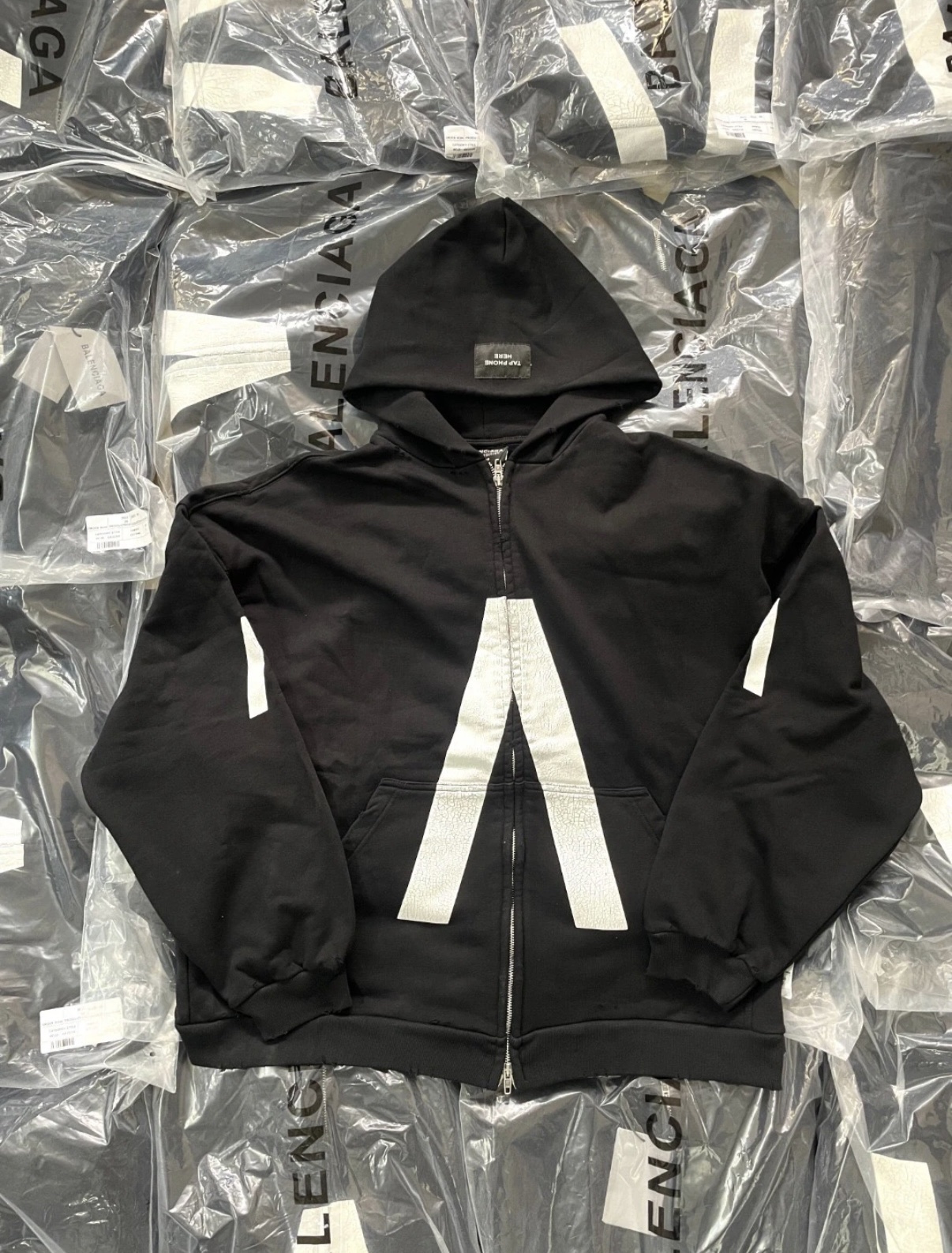 Balenciaga Music Archive Series Connected Zip Up Medium Fit Hoodie （744457TQVA61561）