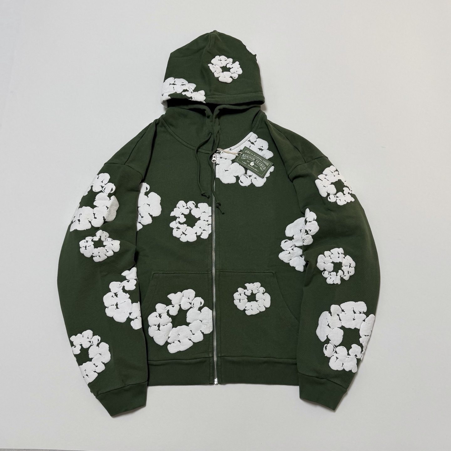 Denim Tears Cotton Wreath Zip Hoodie (SS25TZH11412036）