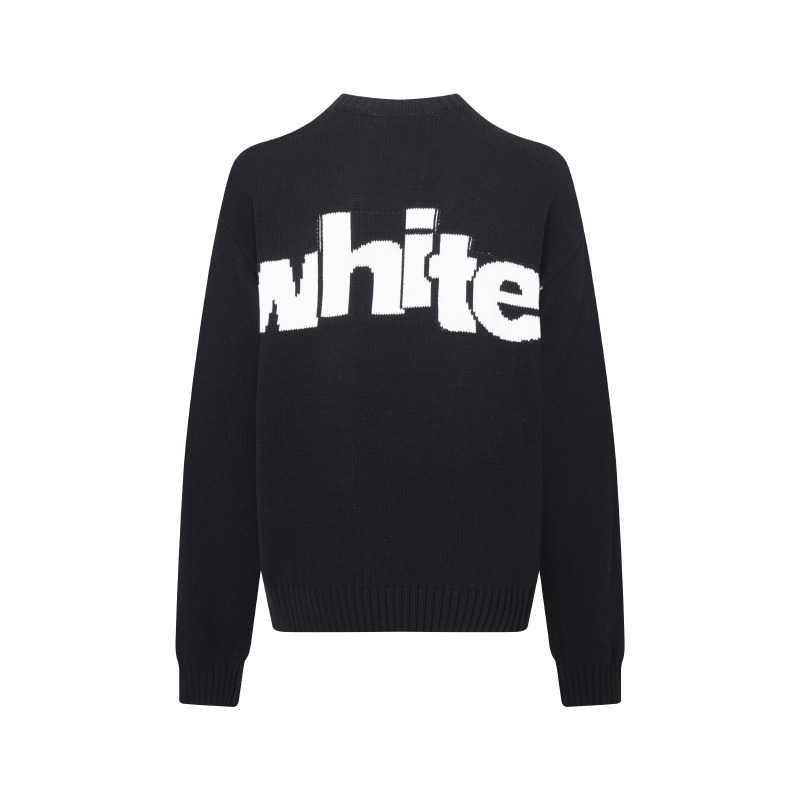 Off-White Logo Crew Knit Cream (OMHE198F24KNI0010A10）