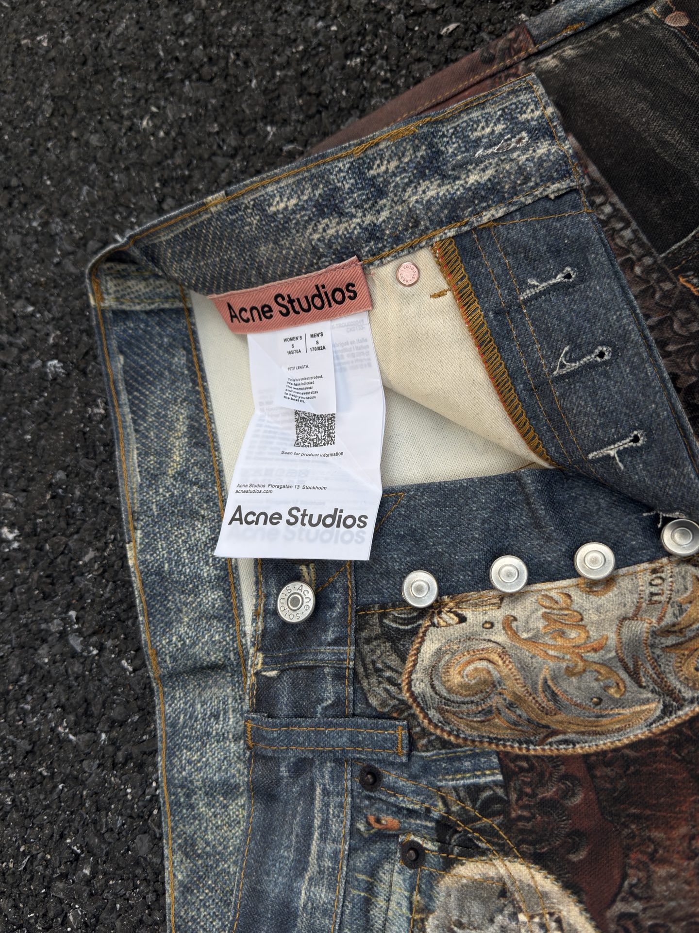 Acne Studios 2010M Heart Buckles Trompe L'Oeil Jeans (BK0704-AIL）