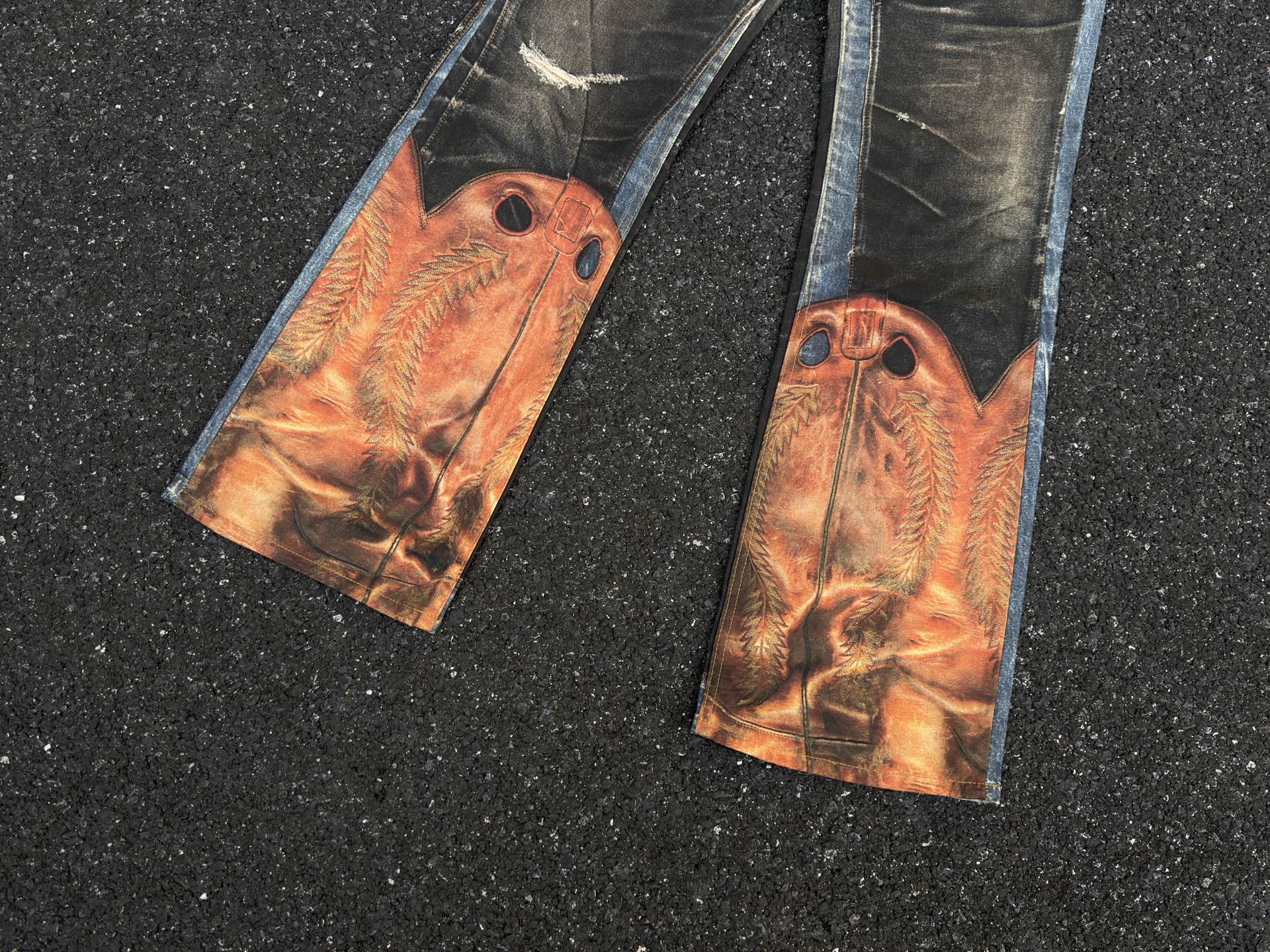 Acne Studios 2010M Heart Buckles Trompe L'Oeil Jeans (BK0704-AIL）