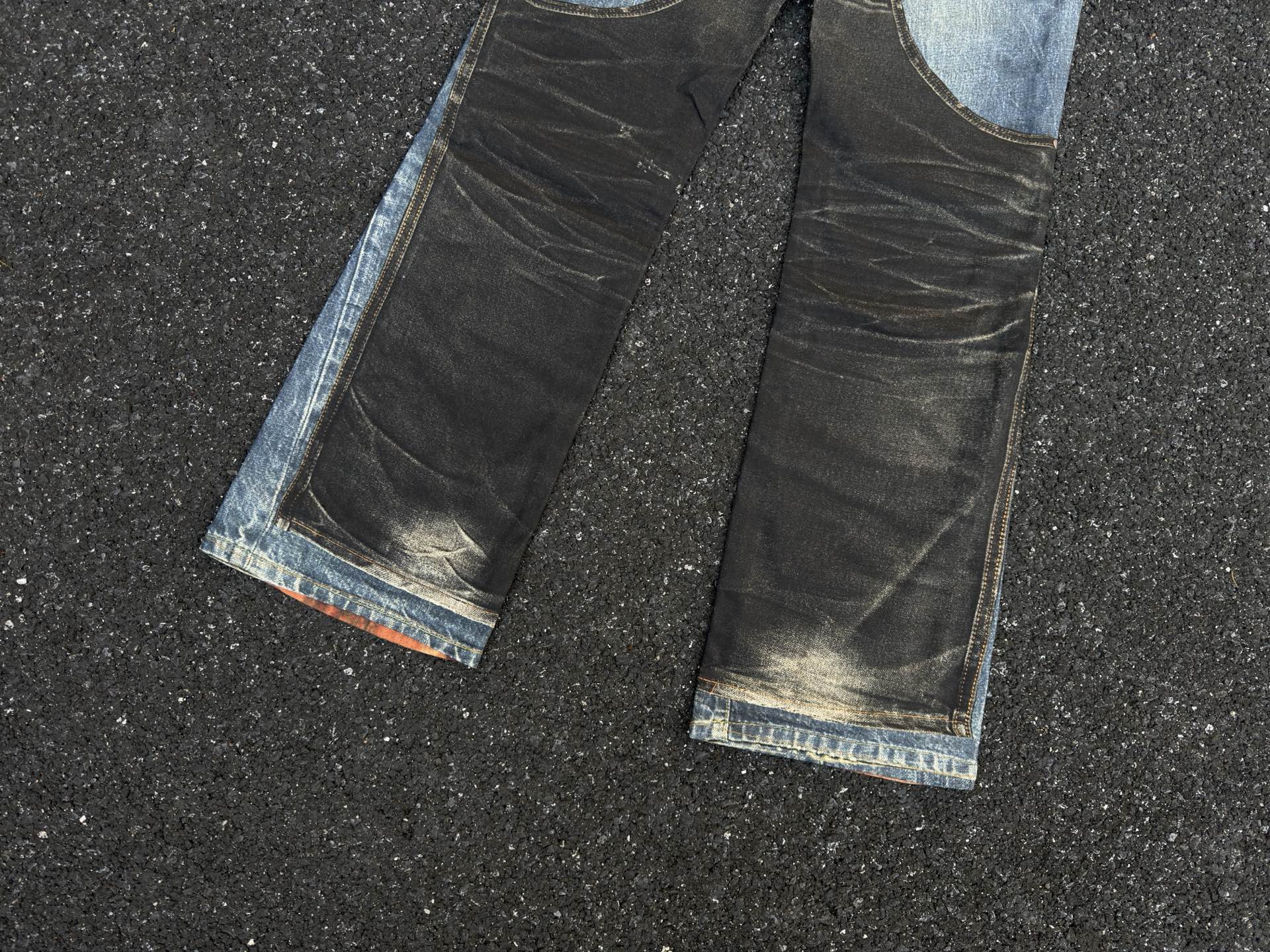 Acne Studios 2010M Heart Buckles Trompe L'Oeil Jeans (BK0704-AIL）