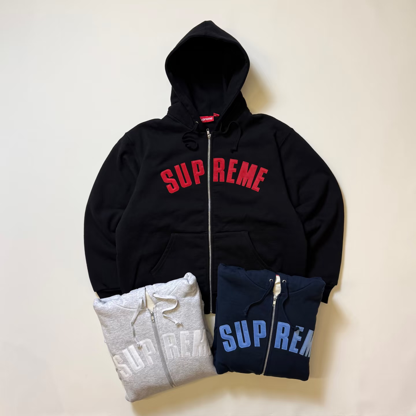 Supreme Arc Thermal Lined Zip Up Hooded Sweatshirt "Black" （SUP-FW25-084）