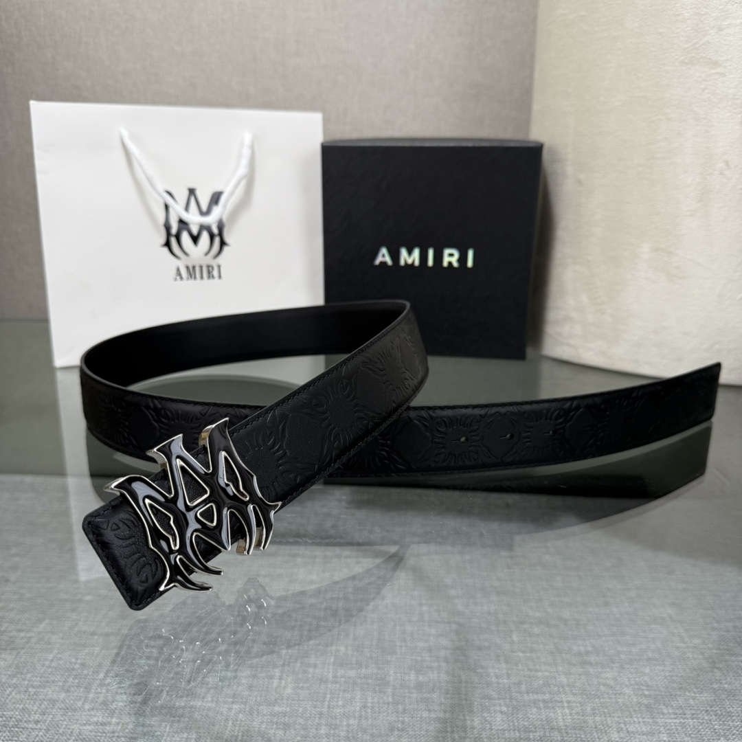 Amiri Reversible MA Quad Enamel Belt 'Black'（AMACBL1028 001）