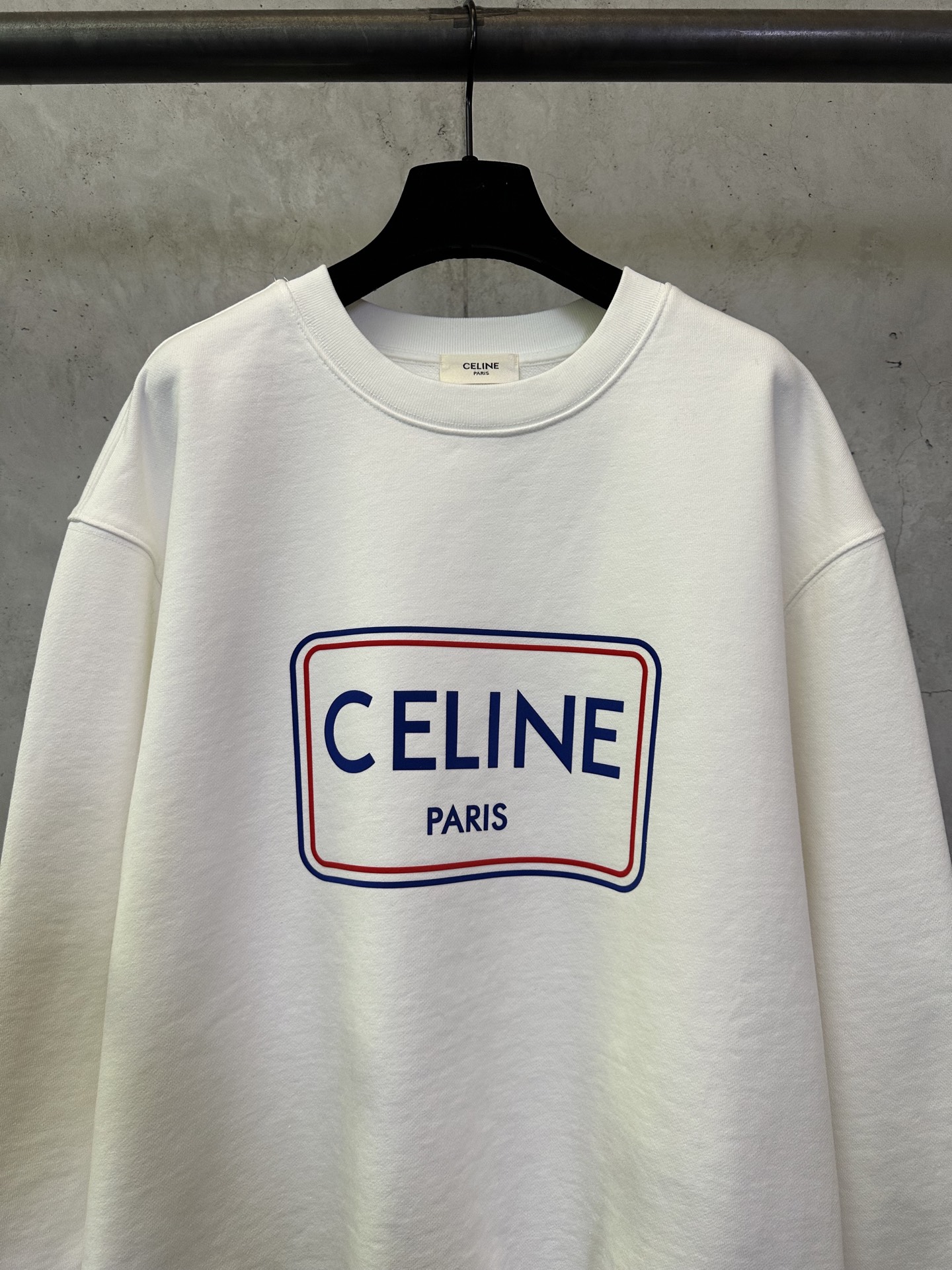 CELINE Loose sweatshirt in cotton fleece (RY0SE1233-GGY6）