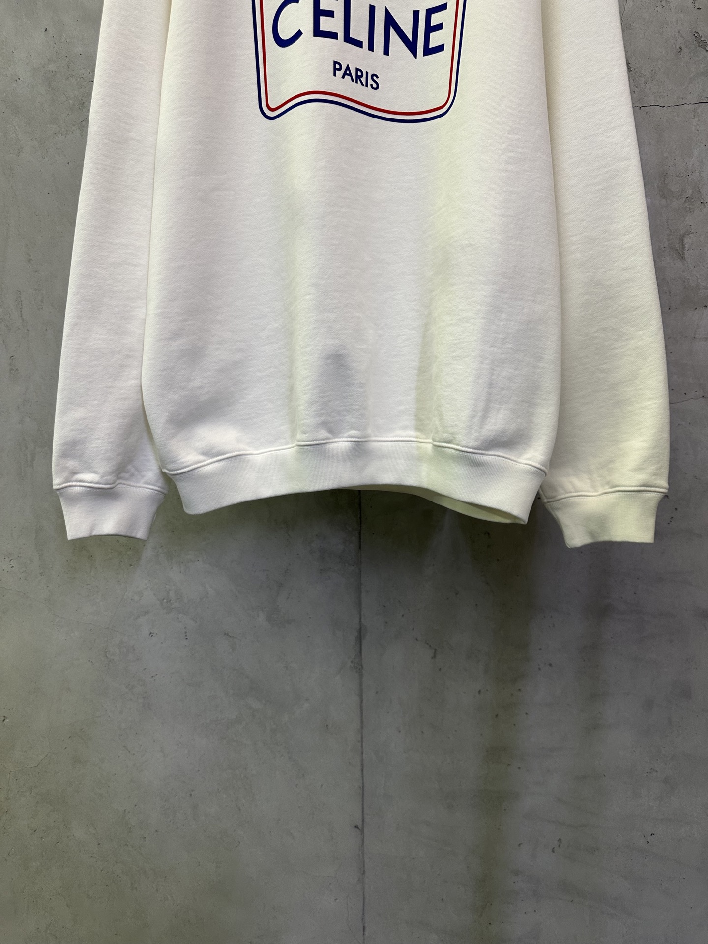 CELINE Loose sweatshirt in cotton fleece (RY0SE1233-GGY6）