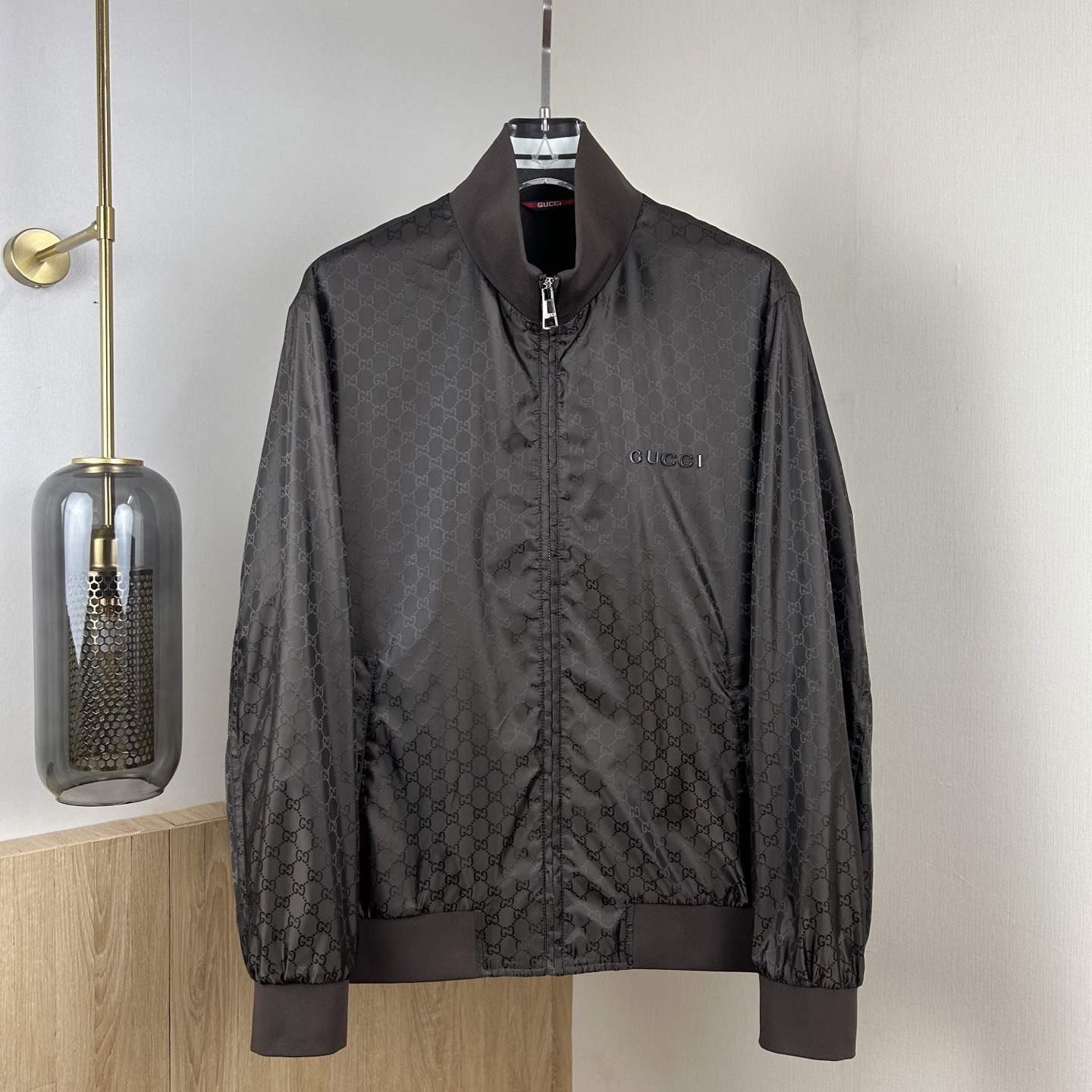GUCCI Print Stand Collar Zip-Up Jacket (GC2025001）