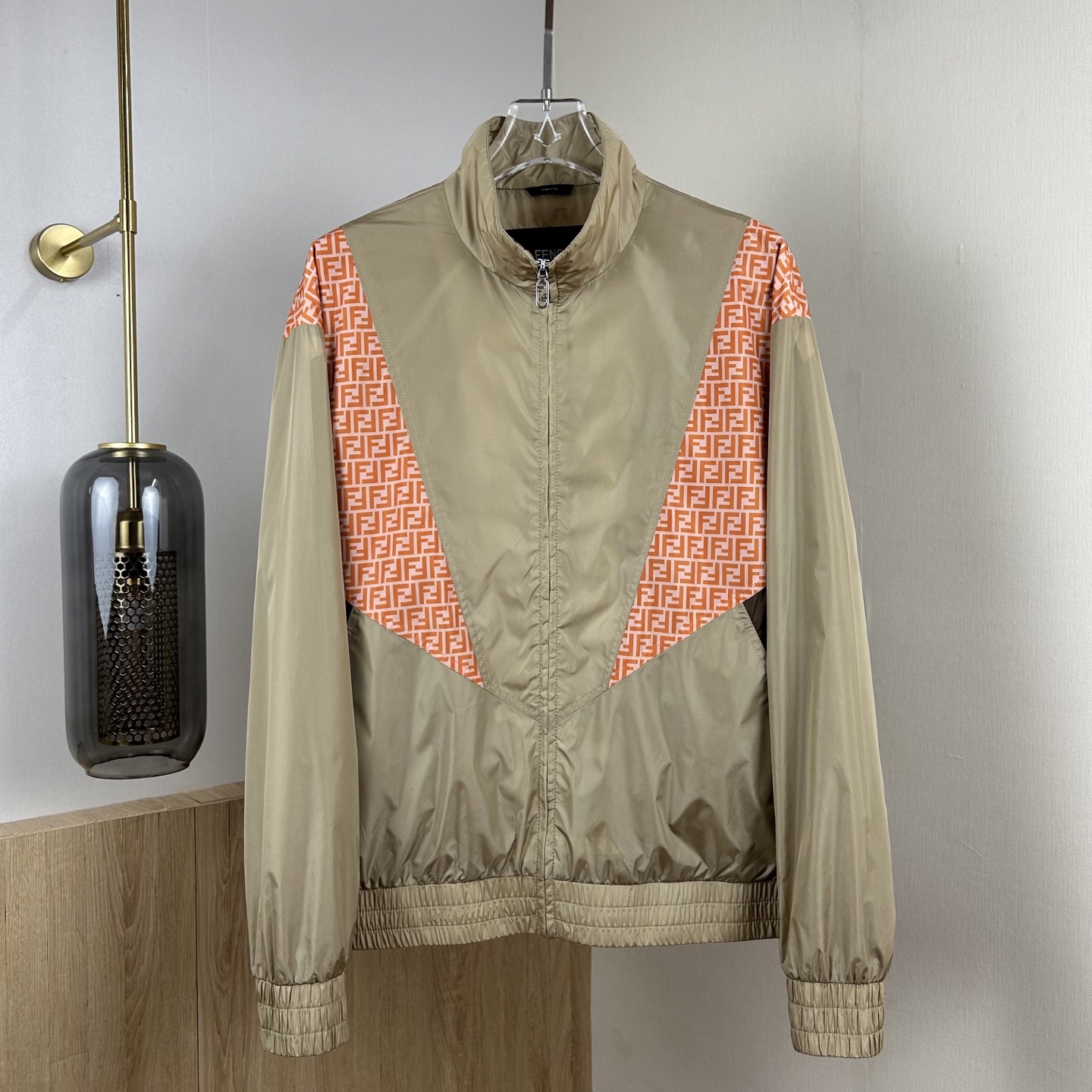 Fendi  printed stand-up collar zip-up jacket（FD2025001）