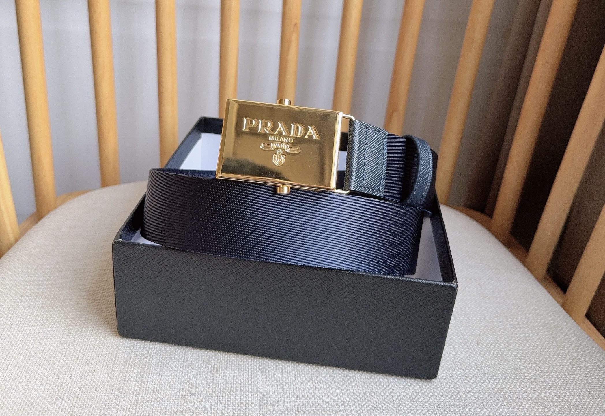 PRADA logo-embossed belt（2CN098_2DKF_F0008）