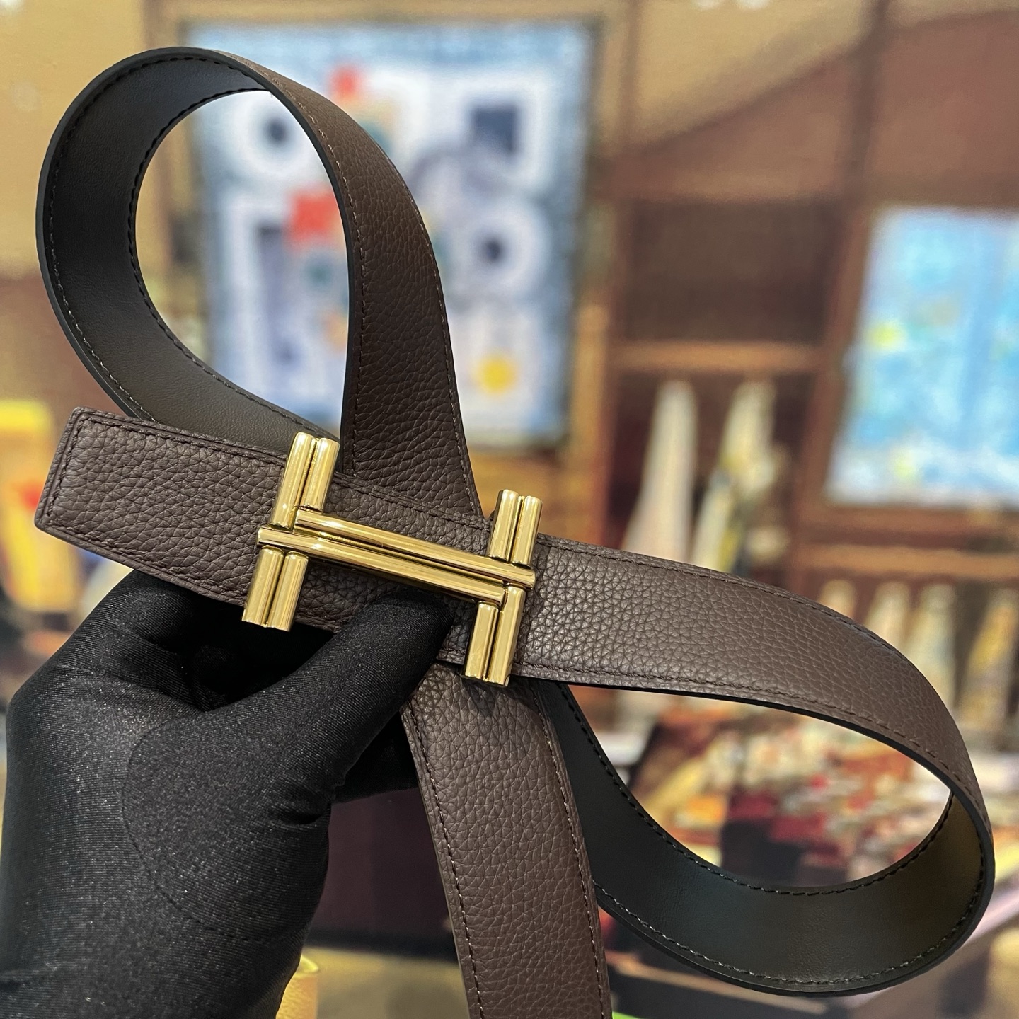 Hermes Togo Calfskin Leather Belts-3.8cm（H010639UJJ4）